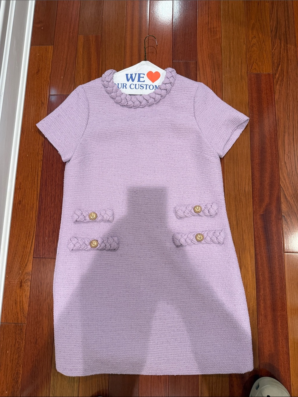 Lilac Braided Collar A-Line Dress